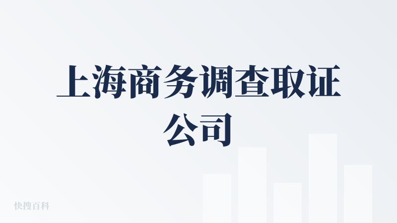 上海商务调查取证公司