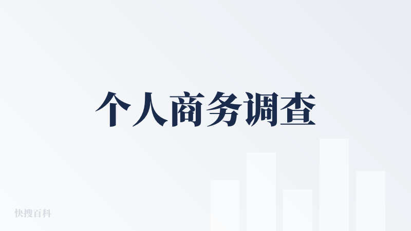个人商务调查