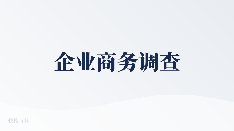 企业商务调查
