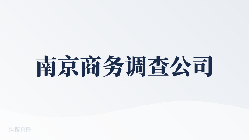 南京商务调查公司