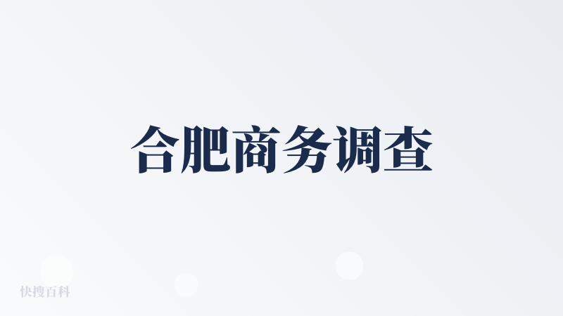 合肥商务调查