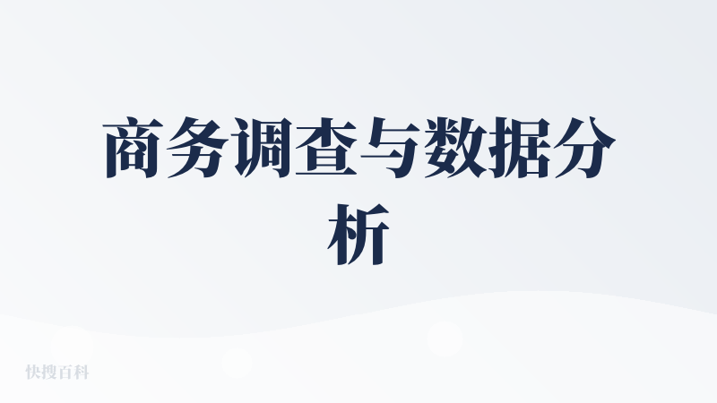 商务调查与数据分析