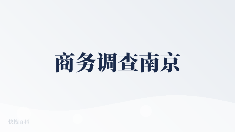 商务调查南京