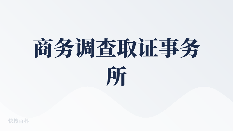 商务调查取证事务所