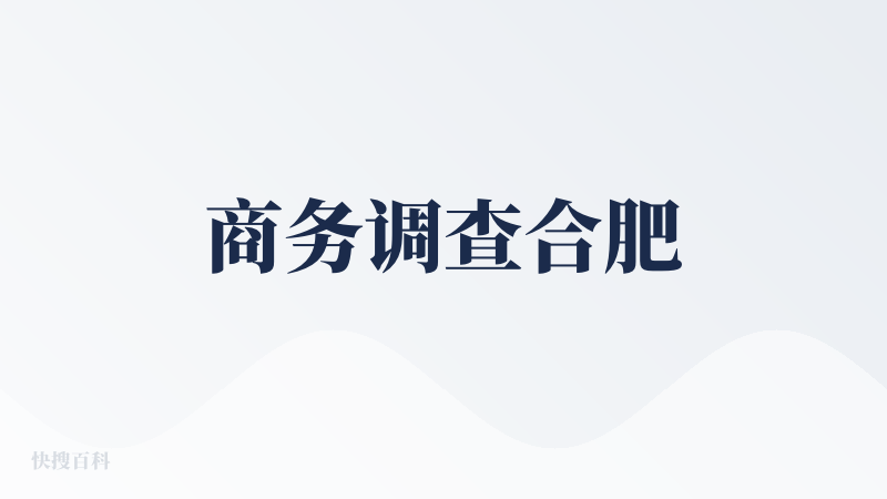 商务调查合肥