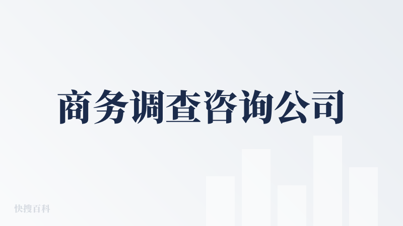 商务调查咨询公司