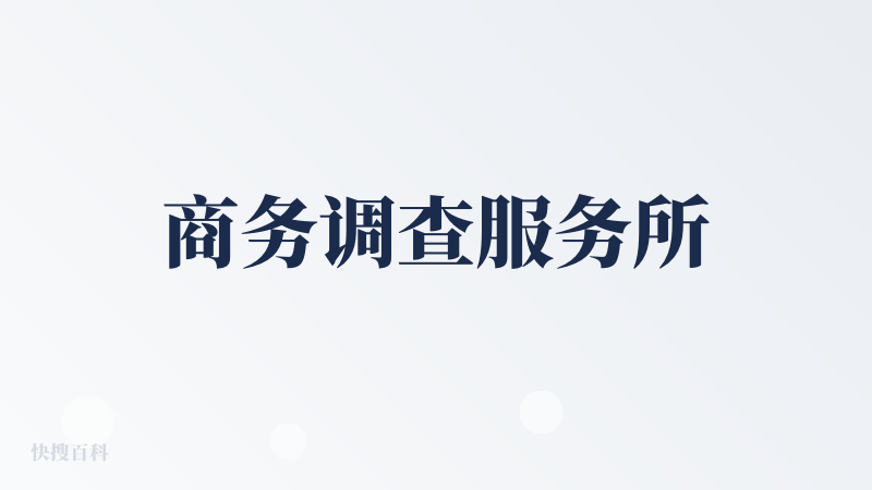 商务调查服务所