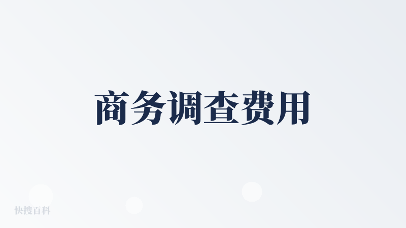 商务调查费用