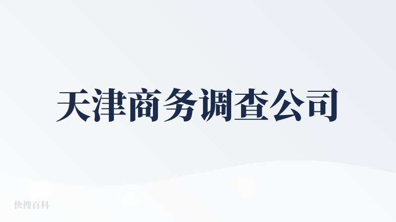天津商务调查公司