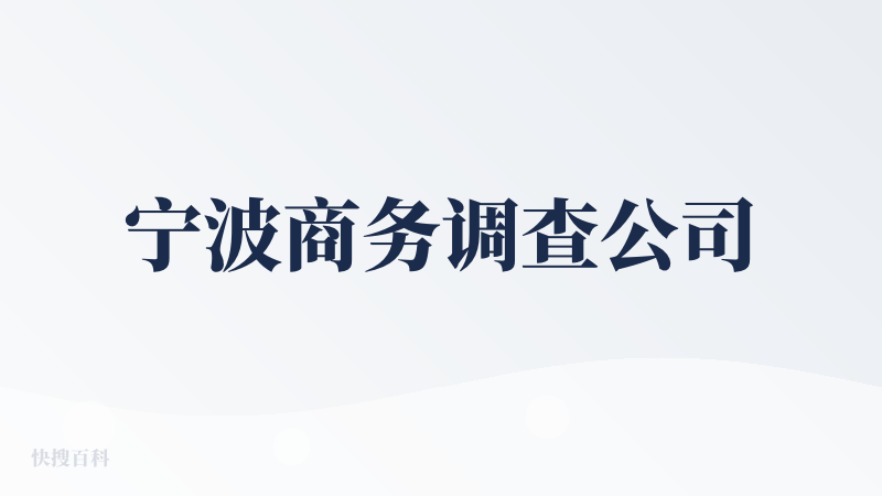 宁波商务调查公司