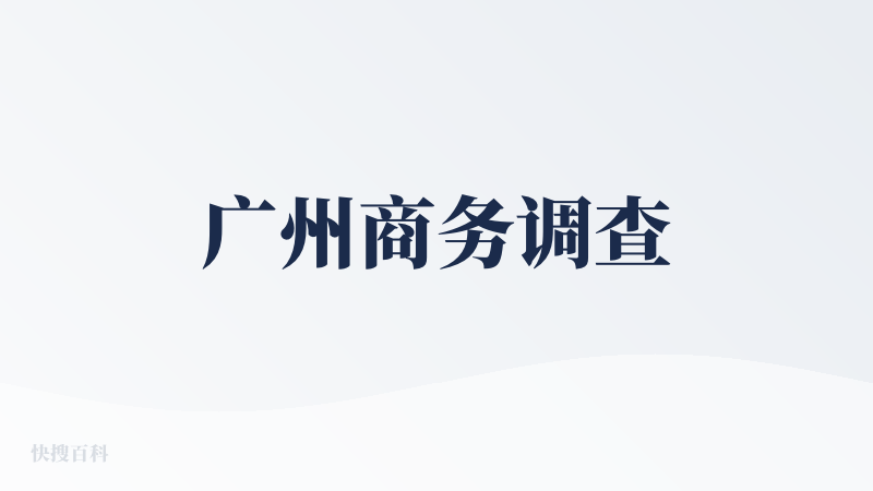 广州商务调查