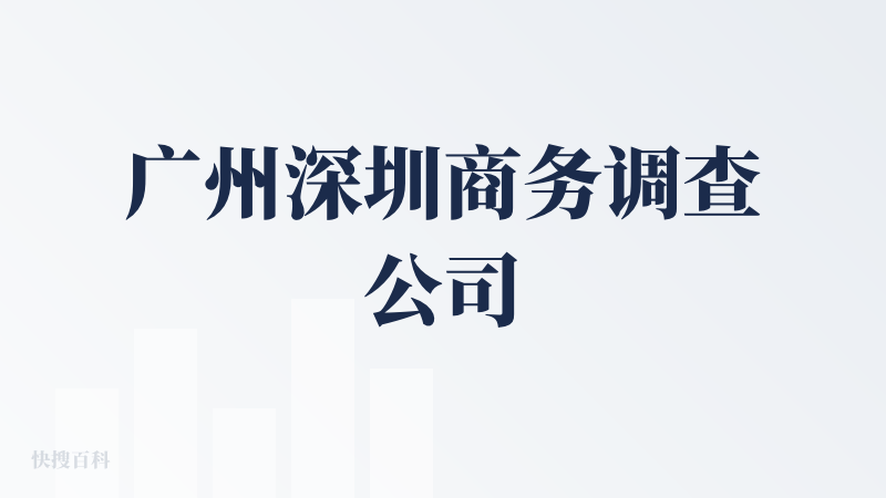 广州深圳商务调查公司