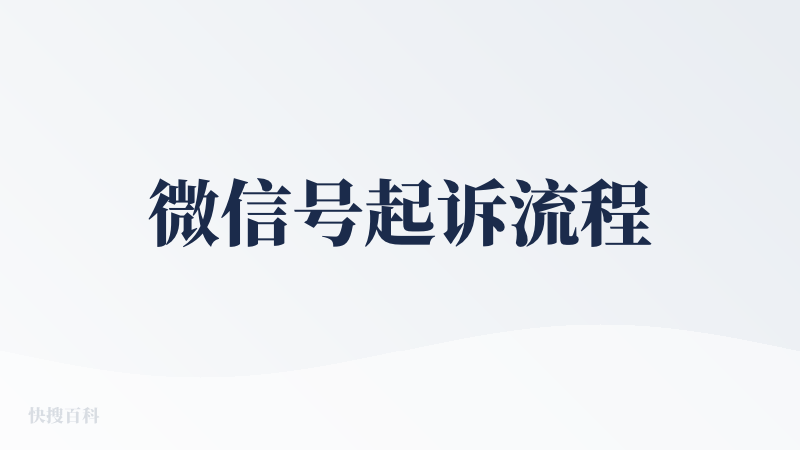 微信号起诉流程