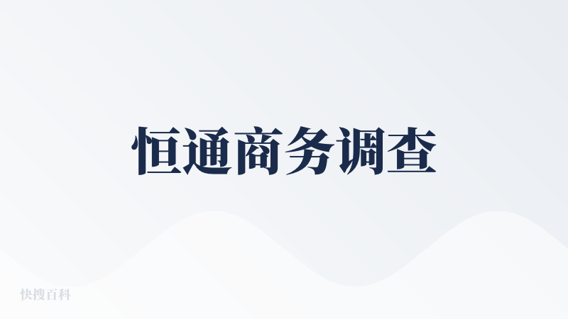 恒通商务调查