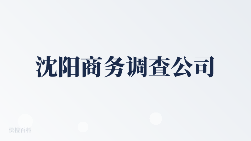 沈阳商务调查公司