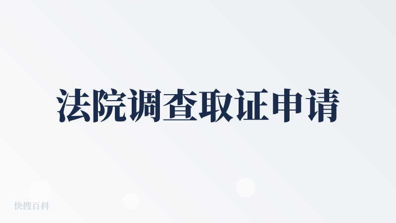法院调查取证申请