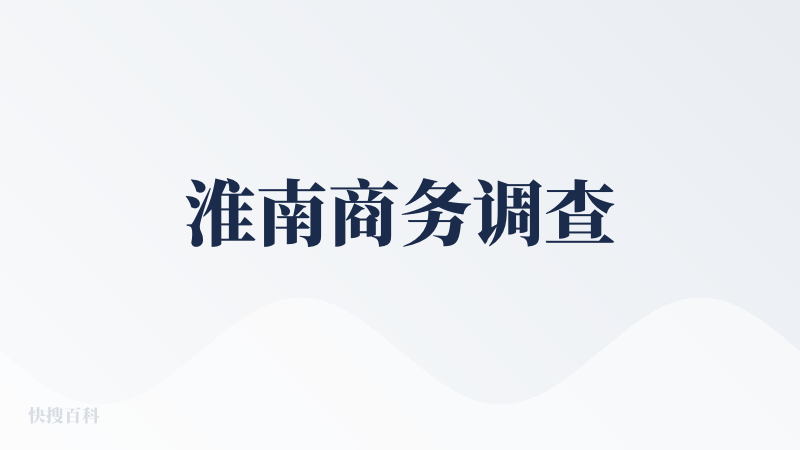 淮南商务调查