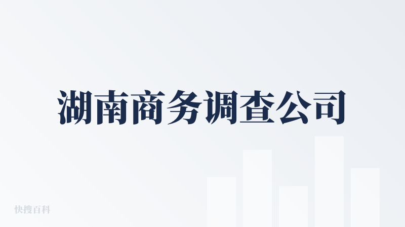 湖南商务调查公司