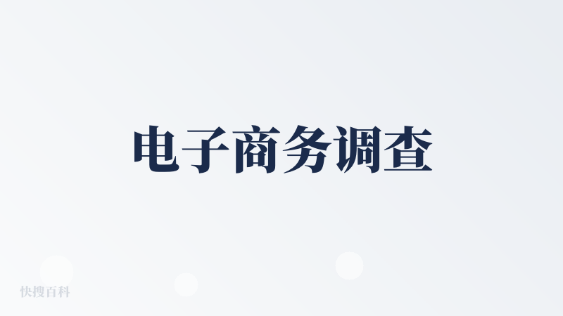电子商务调查