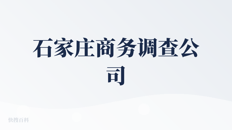 石家庄商务调查公司