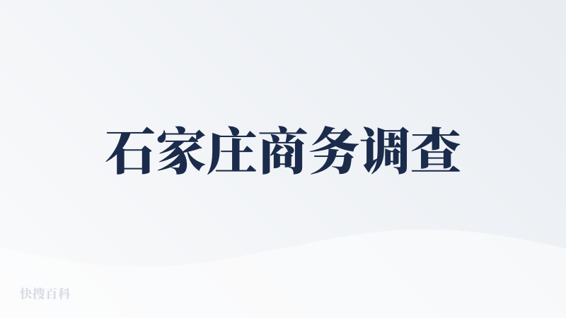 石家庄商务调查