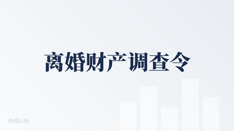 离婚财产调查令