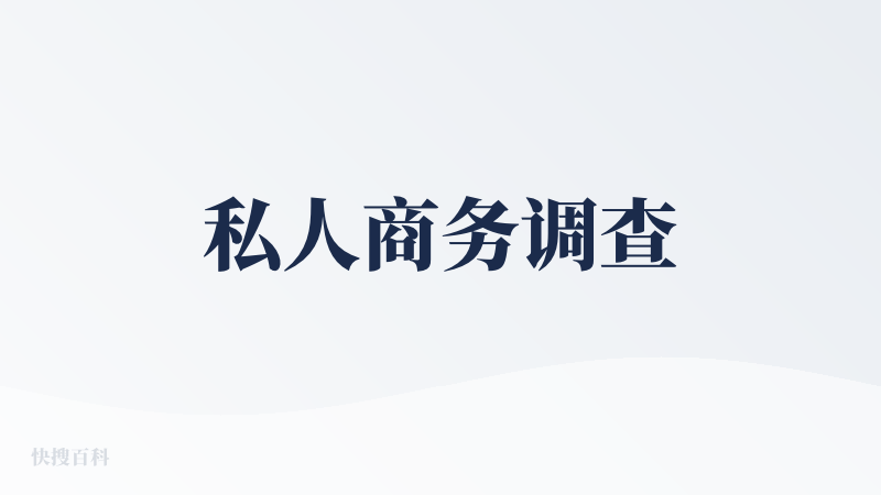 私人商务调查