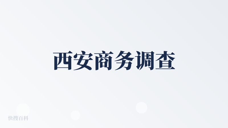 西安商务调查