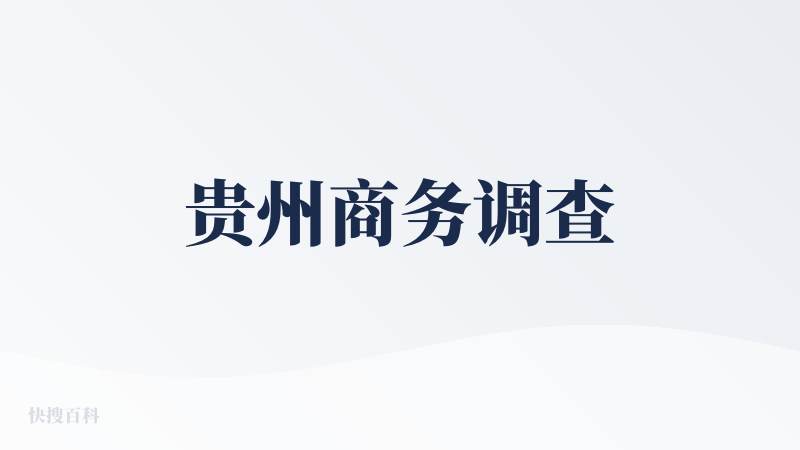 贵州商务调查