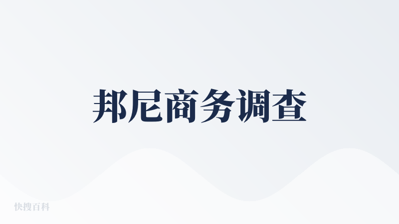 邦尼商务调查