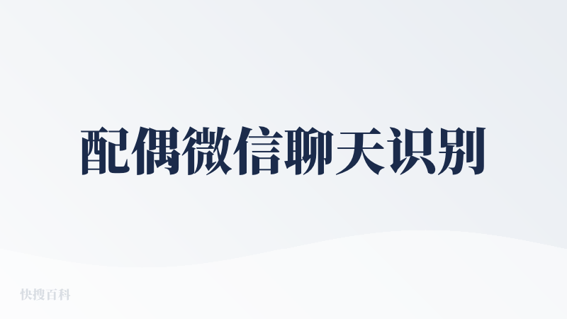 配偶微信聊天识别