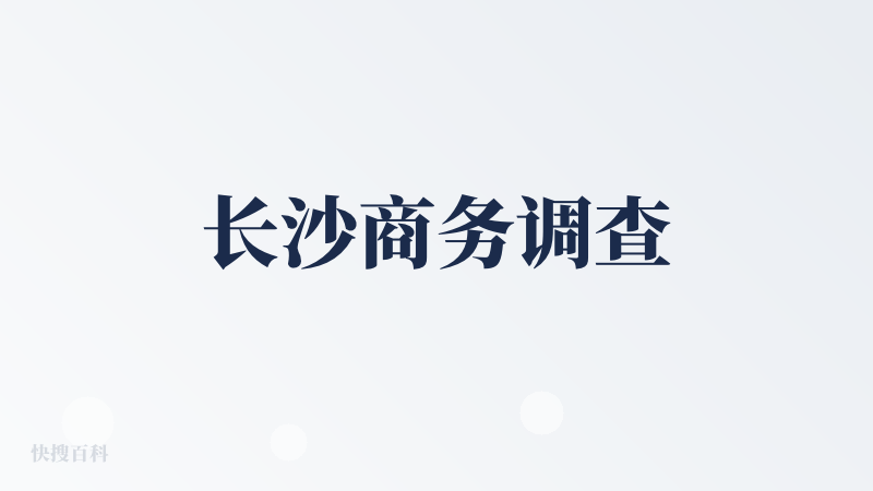 长沙商务调查