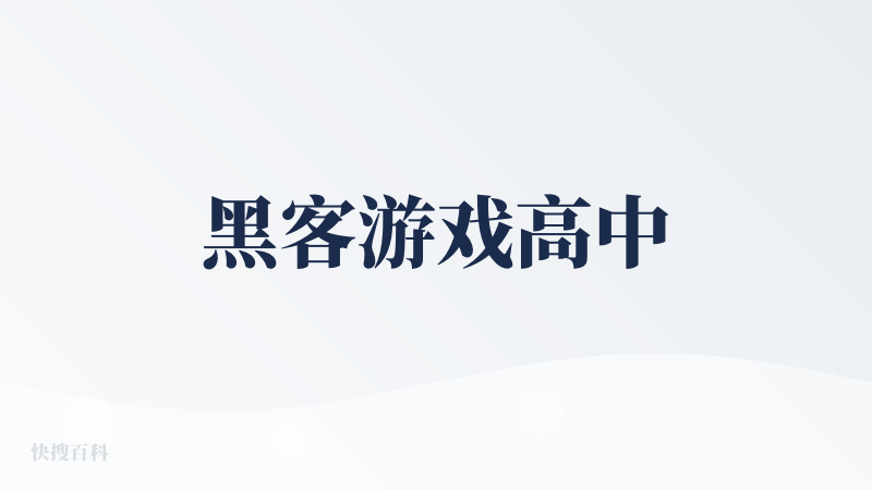黑客游戏高中